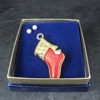 Gerrys Christmas Stocking Brooch New Old Stock