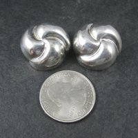 Vintage Contemporary Sterling Clip On Earrings