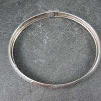 Vintage Italian Sterling Etched Bangle Bracelet 7 Inches