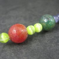 Colorful Quartz and Cats Eye Bead Strand Darice Discontinued 6-12mm