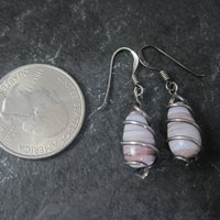 Sterling Purple Art Glass Wire Wrapped Earrings