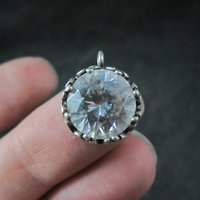 Ornate Vintage Sterling Cz Heart Charm