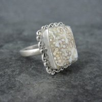 Vintage Sterling Jasper Ring Size 8