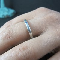 Tiffany & Co Sterling Sapphire Band Ring Size 7.5 Elsa Peretti