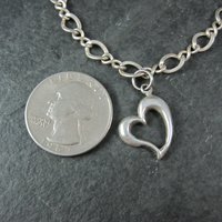 Vintage Sterling Heart Charm Bracelet 7.5 Inches