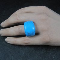 Chunky Sterling Turquoise Ring Size 6 Vintage Vintage