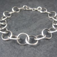 Italian Sterling Circle Link Bracelet 7.5 Inches Vintage Vintage by Reed