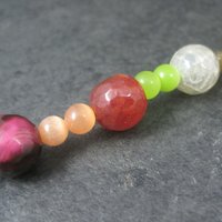 Colorful Quartz and Cats Eye Bead Strand Darice Discontinued 6-12mm