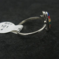 Dainty Southwestern Sterling Inlay Ring Size 6
