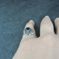 Southwestern Hematite Feather Ring Many Sizes Available NOS