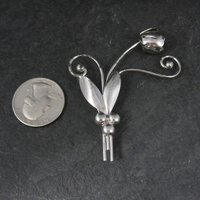 Vintage Sterling Rose Brooch by Manrey