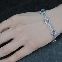 Estate Sterling Cubic Zirconia Bracelet 7 Inches