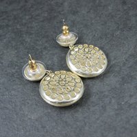 Vermeil Sterling Cz Earrings Brushed Finish