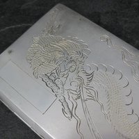 Vintage Silver Dragon Cigarette Case Chinese Export