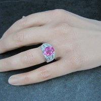 Estate Sterling Pink Sapphire Ring Size 6.5