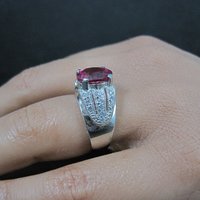 Estate Sterling Pink Sapphire Ring Size 6.5