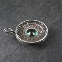 Estate Sterling Green Sapphire Pendant