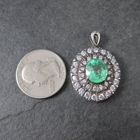 RESERVED - Estate Sterling Green Sapphire Pendant