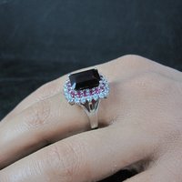 Estate Sterling Blood Red Ruby Ring Size 8