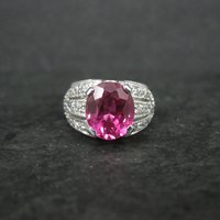 Estate Sterling Pink Sapphire Ring Size 6.5