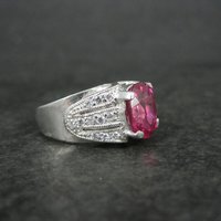 Estate Sterling Pink Sapphire Ring Size 6.5