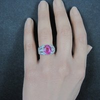 Estate Sterling Pink Sapphire Ring Size 6.5