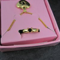 Vintage Russ January Birthstone Necklace & Ring Set