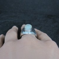 Estate Sterling Mother of Pearl Ring Size 9.5