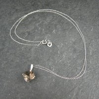 14K Smoky Topaz Solitaire Pendant White Gold