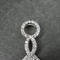 Long Estate 90s Sterling Pink Cz Pendant