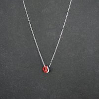 Vintage Red White & Blue Heart Necklace Enamel Sterling Silver