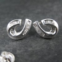 10K White Gold Diamond Earrings Estate .30 Carat