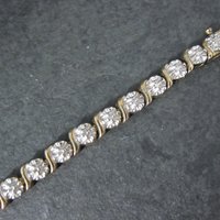 Vintage Illusion Diamond Sterling Vermeil Circle Bracelet