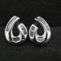 10K White Gold Diamond Earrings Estate .30 Carat