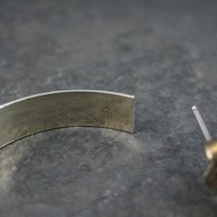 Italian Vermeil Sterling Hoop Earrings 1.25" Vintage Estate