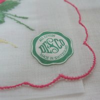 Vintage Embroidered Rose Hankies Set of 2 Cotton Desco Original Box Gift Set