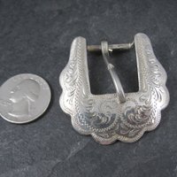 Vintage Etched Belt Buckle Alpaca Mexico