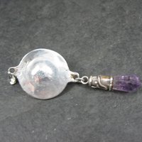 Long Vintage Garnet Lapis Amethyst Point Celestial Pendant