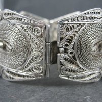 Vintage Spun Silver Sterling Cannetille Bracelet 7 Inches