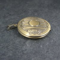 Round Vintage Brass Locket Pendant