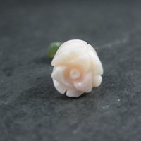 Dainty Vintage Coral and Jade Rose Charm Gold Filled