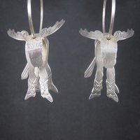 Vintage Moose Hoop Earrings | Southwestern Sterling Silver Estate Jewelry