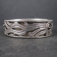 Vintage Mexican Sterling Sun Bangle Bracelet 6.75 Inches