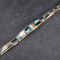 Vintage 14K Inlay Bracelet 8 Inches Cherokee Thomas Barbre