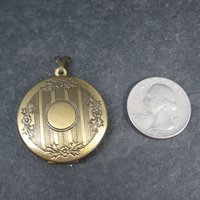 Round Vintage Brass Locket Pendant