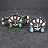 Vintage Sunface Jewelry Set Native American Cuff Bracelet and Ring Size 10