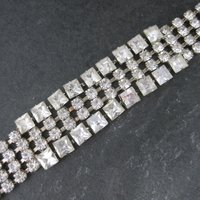 Vintage 50s Rhinestone Bracelet 6.75 Inches