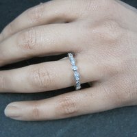 Sterling Silver Cz Eternity Ring Size 7