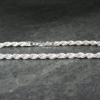 Italian Sterling Rope Chain Bracelet 7.25 Inches New Old Stock