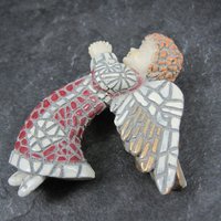 Vintage Angel Brooch Stained Glass Look